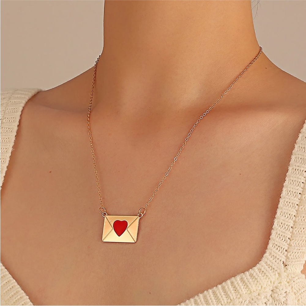 Envelope Love Necklace For Girls Women Friends Distance Birthday Gifts